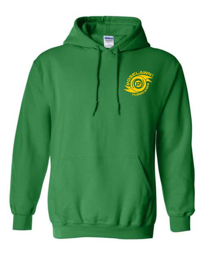 #1- Green Hoody- Printed Left Chest