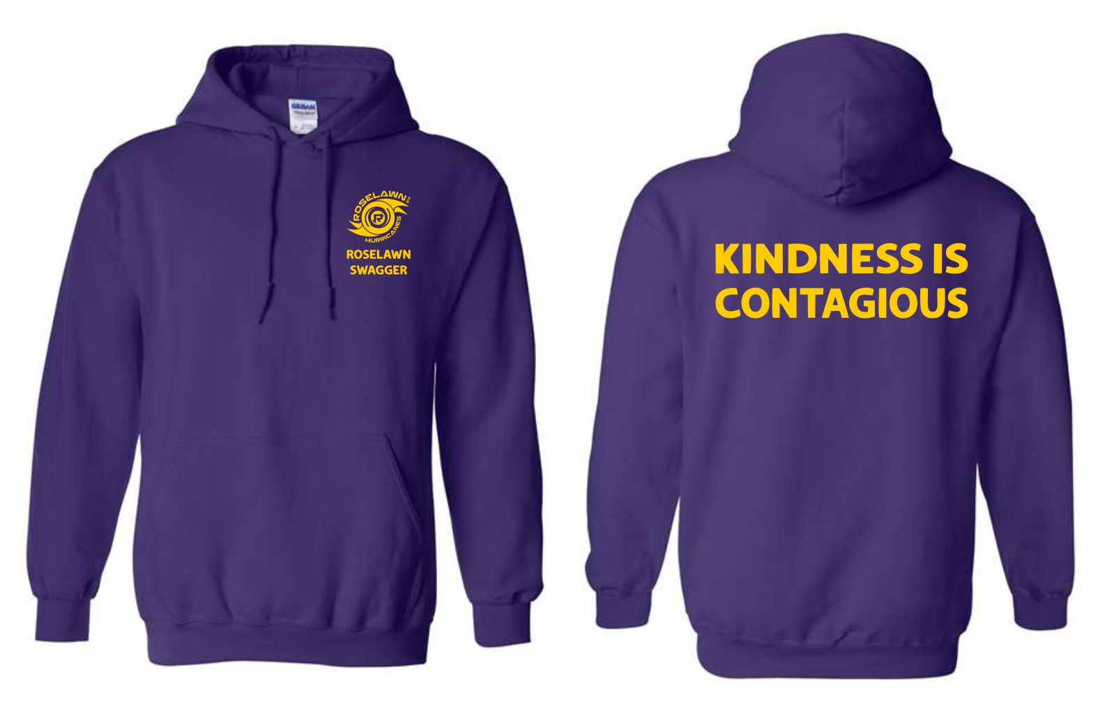 #3- Purple Hoody- Printed Left Chest & Full Back
