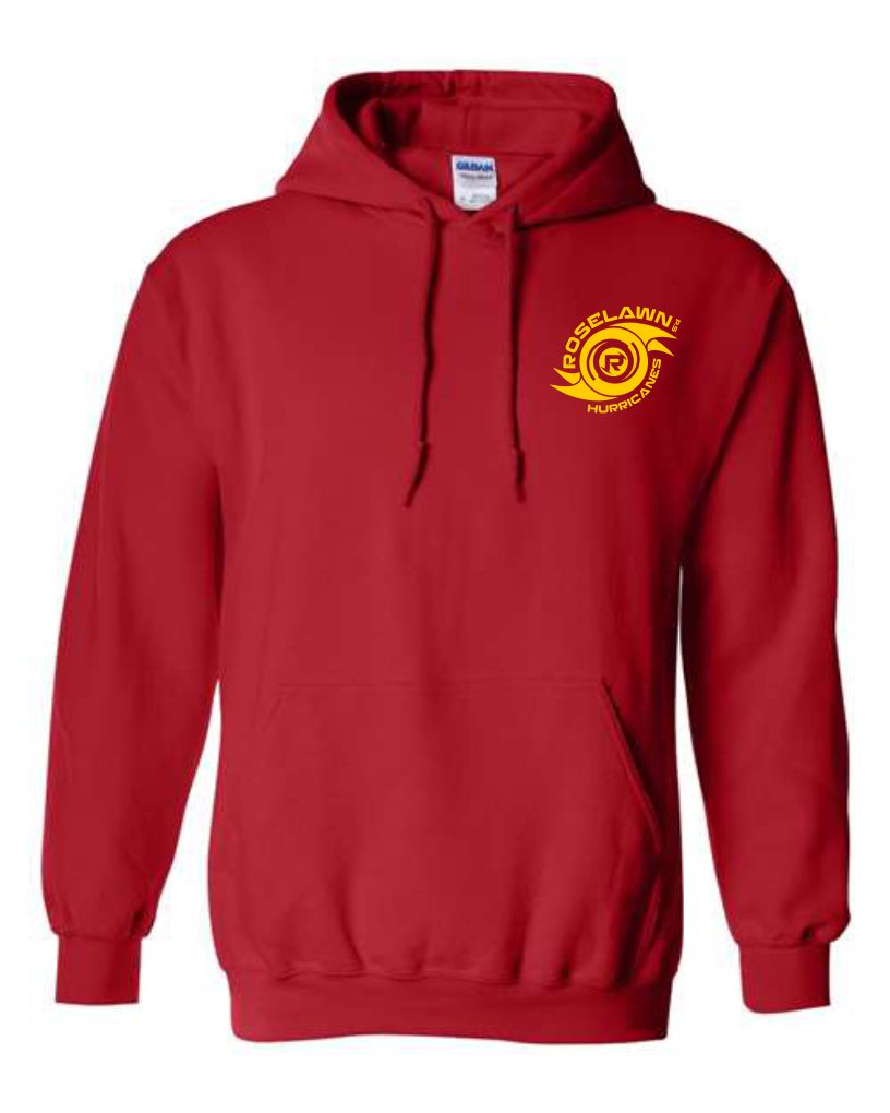 #1- Red Hoody- Printed Left Chest
