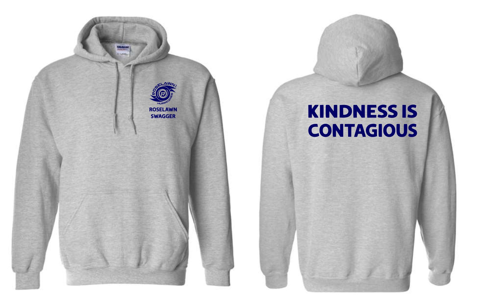 #3- Grey Hoody- Printed Left Chest & Full Back