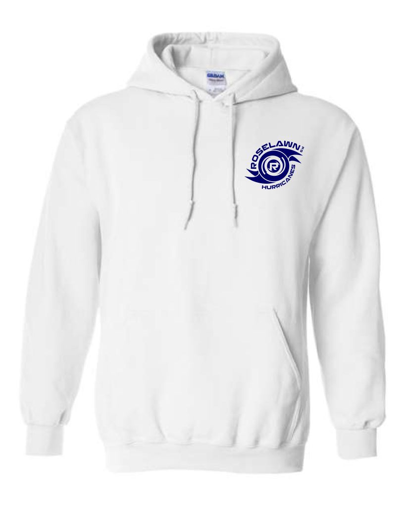 #1- White Hoody- Printed Left Chest