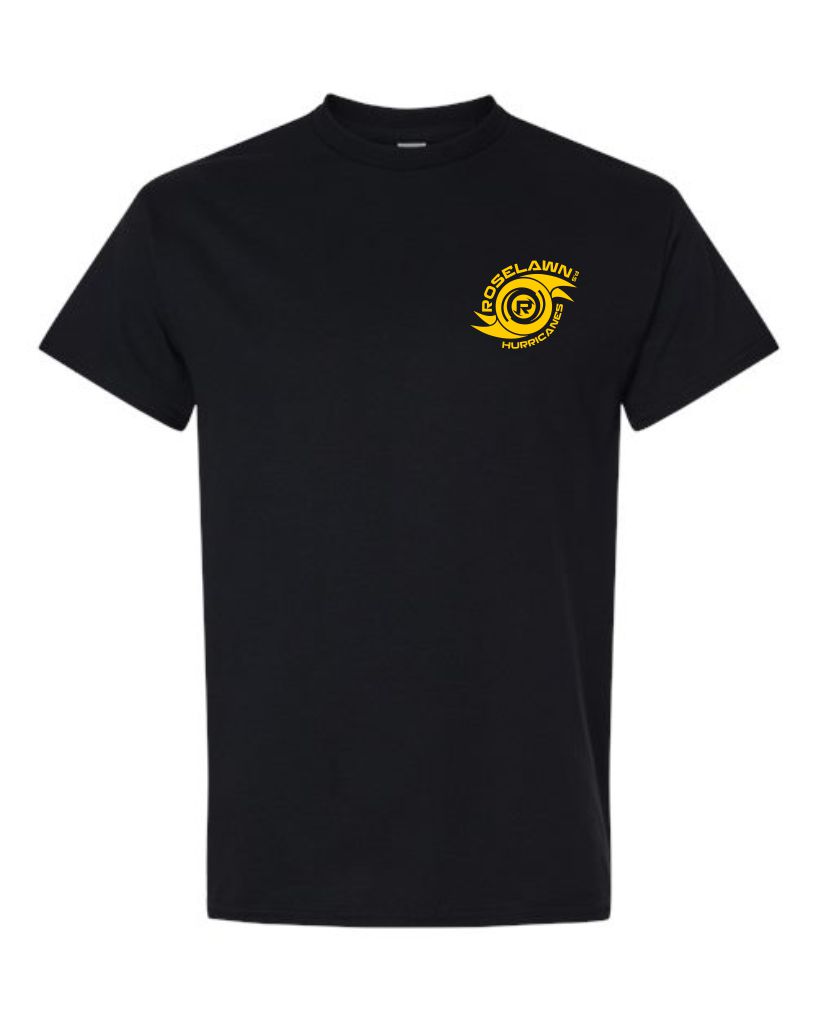#2- Black Cotton T-Shirt- Printed Left Chest