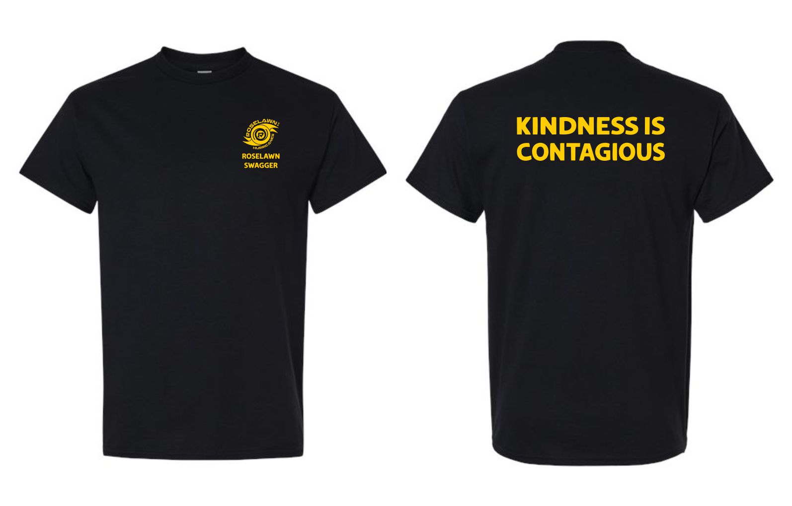 #4- Black Cotton T-Shirt- Printed Left Chest & Full Back