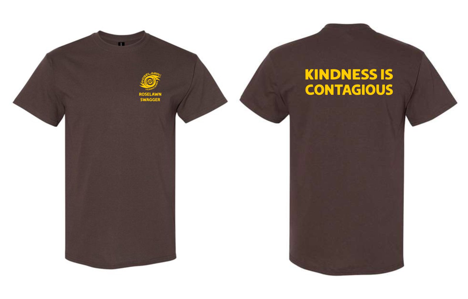 #4- Brown Cotton T-Shirt- Printed Left Chest & Full Back
