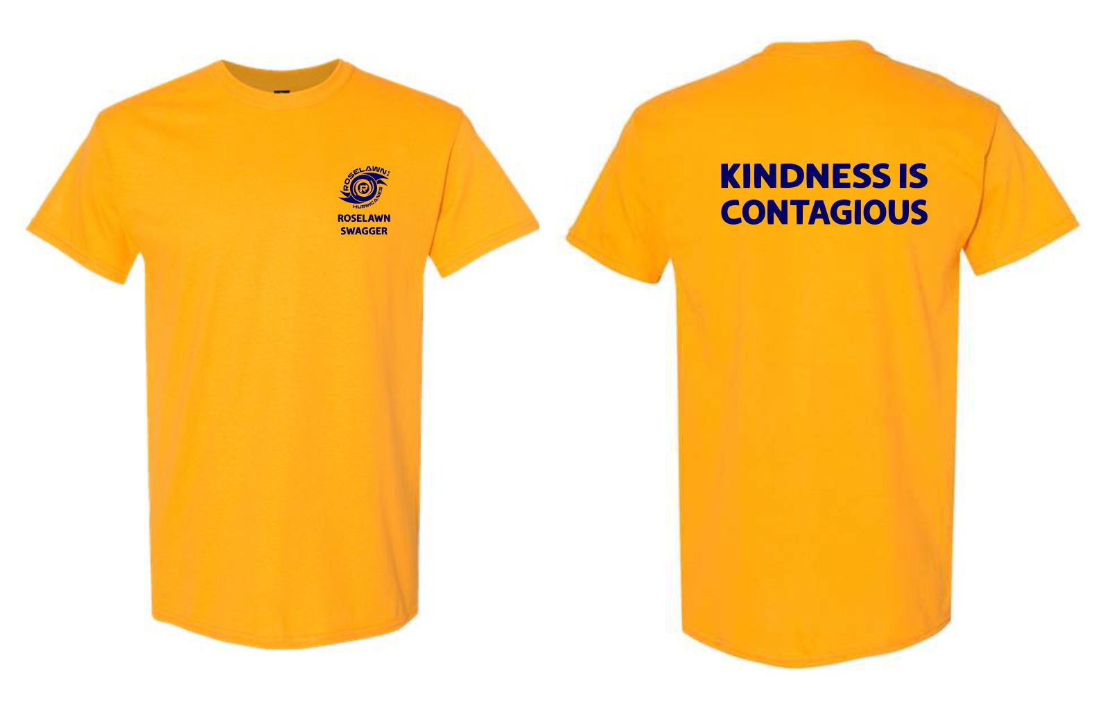 #4- Yellow Cotton T-Shirt- Printed Left Chest & Full Back