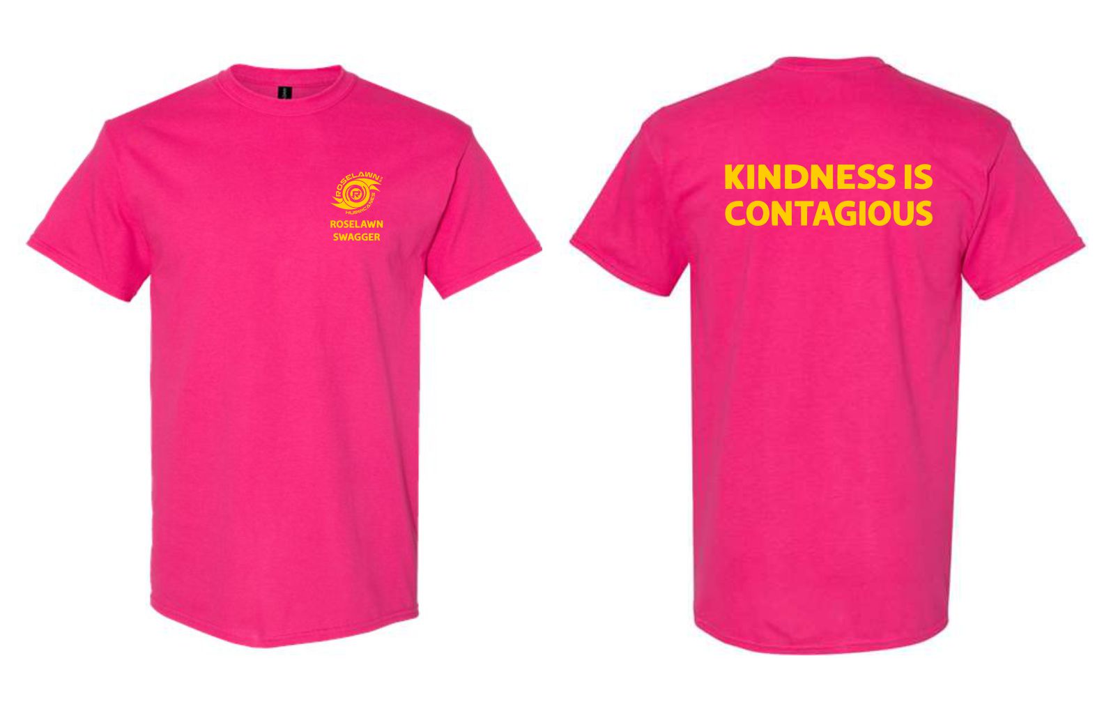 #4- Pink Cotton T-Shirt- Printed Left Chest & Full Back