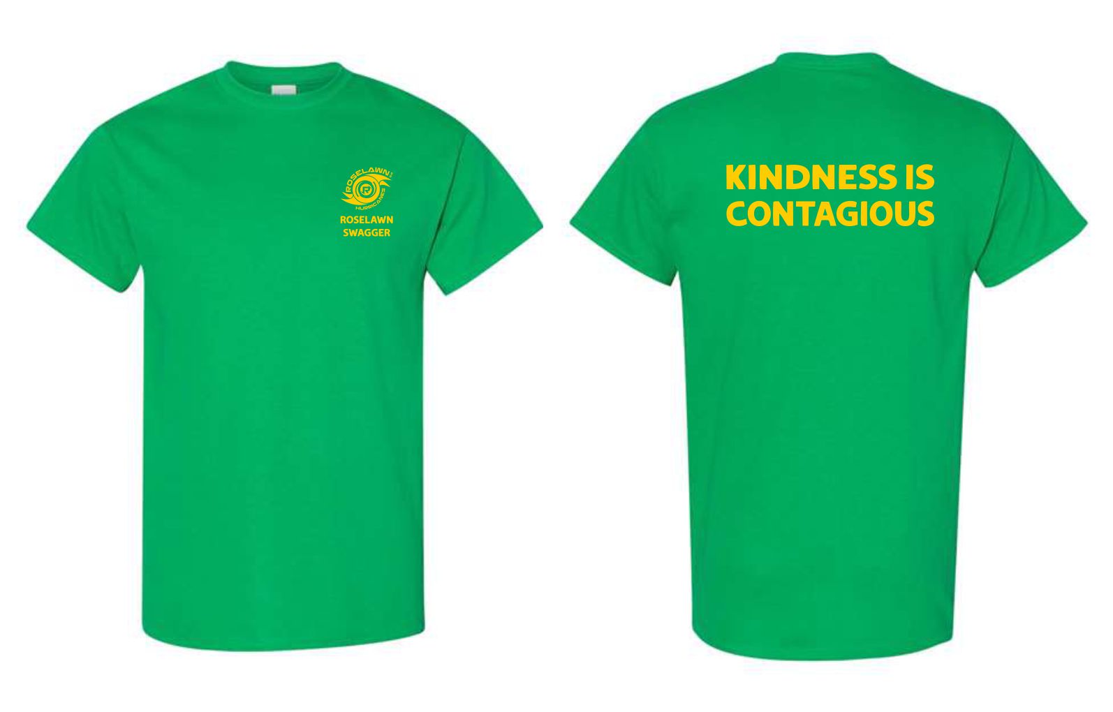 #4- Green Cotton T-Shirt- Printed Left Chest & Full Back