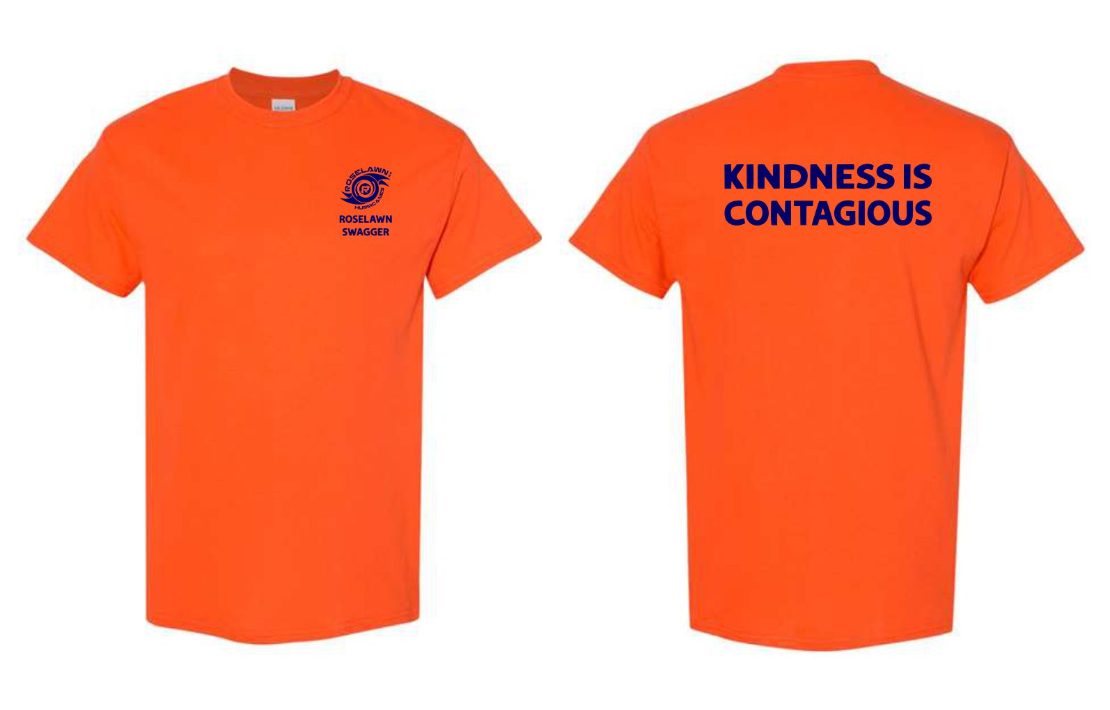 #4- Orange Cotton T-Shirt- Printed Left Chest & Full Back