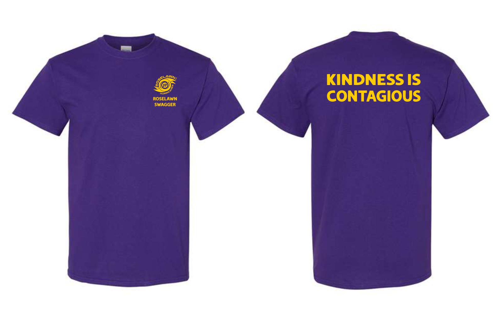#4- Purple Cotton T-Shirt- Printed Left Chest & Full Back