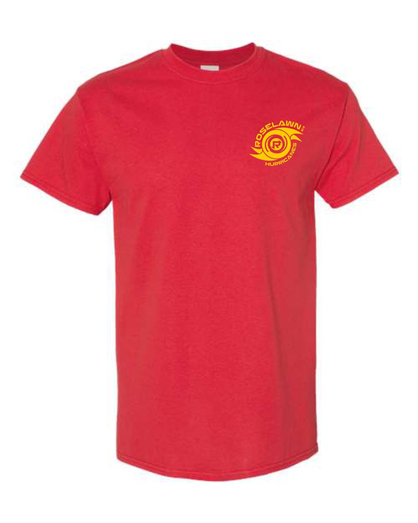 #2- Red Cotton T-Shirt- Printed Left Chest