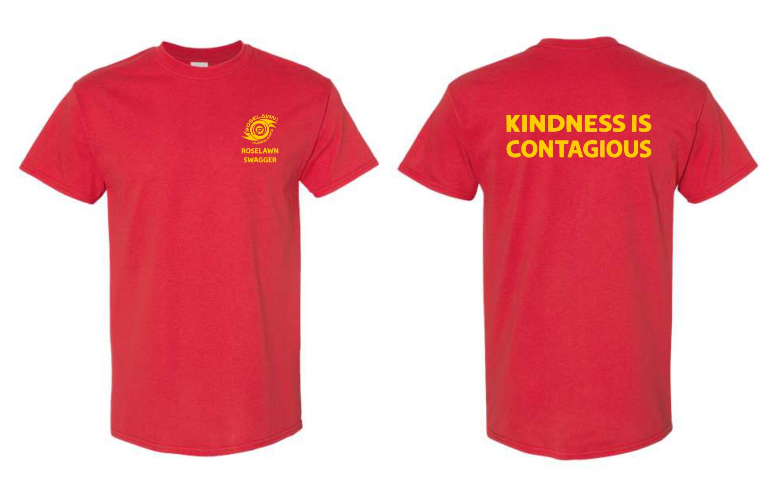 #4- Red Cotton T-Shirt- Printed Left Chest & Full Back