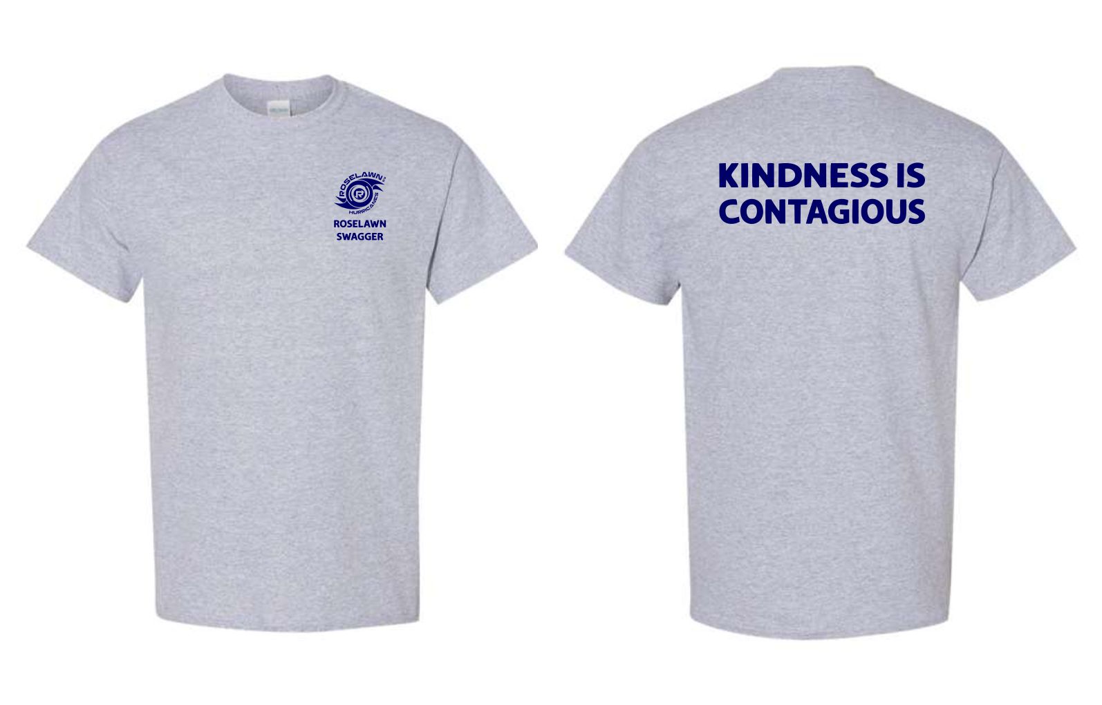 #4- Grey Cotton T-Shirt- Printed Left Chest & Full Back