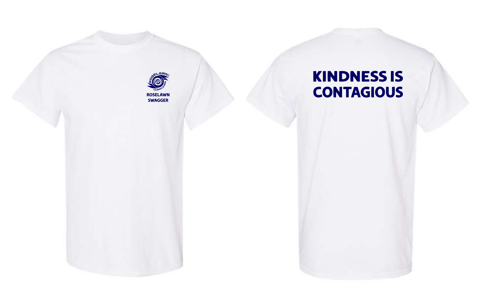 #4- White Cotton T-Shirt- Printed Left Chest & Full Back
